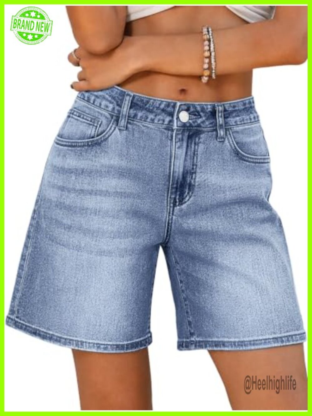 ELLEVEN Women's Baggy Denim Shorts Low Rise Stretch Jorts Y2K Casual Summer